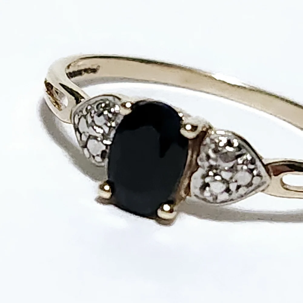 0.50ct Sapphire 10K Gold Oval Solitaire Ring Womens Size 7 - Picture 16 of 16